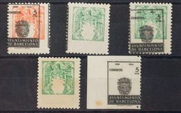 */(*)SH60(2), SH61(2). 1944. Conjunto De Cinco Sellos, Procedentes De Las Hojas Bloque Con Variedades COLOR NEGRO DESPLA - Other & Unclassified