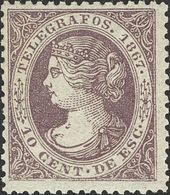 *17. 1867. 10 Cts Violeta. Color Muy Intenso. MAGNIFICO. Edifil 2018: 160 Euros - Telegramas