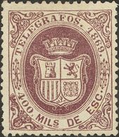 (*)30. 1869. 400 Mils Violeta. Color Excepcional. MAGNIFICO. Edifil 2018: 240 Euros - Télégraphe