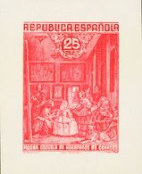 (*). 1939. 25 Cts Carmín Rosa. PRUEBA DE PUNZON. MAGNIFICA Y RARA. (Gálvez HC25) - Autres & Non Classés