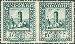 **18sph. 1929. 15 Cts Azul Gris, Pareja. Variedad SIN DENTAR ENTRE LOS SELLOS. MAGNIFICA. Edifil 2013: +90 Euros - Sonstige & Ohne Zuordnung