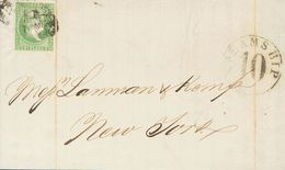 SOBRE. 1861. Dos Cartas Dirigidas A ESTADOS UNIDOS, Franqueadas Respectivamente Con El ½ Real Azul (dirigida A Hertford) - Cuba (1874-1898)