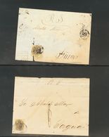 SOBRE. 1858. Conjunto De Seis Cartas Y Un Frontal Franqueadas Con Sellos De ½ Onza Y 1 Onza Del Correo Oficial De La Isl - Kuba (1874-1898)