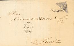SOBRE 22f, 23f. 1871. Dos Cartas De BARACOA Y HOLGUIN Ambas Dirigidas A NUEVITAS Y Circuladas Con El 25 Cts Ultramar Y 5 - Cuba (1874-1898)