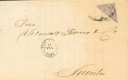 SOBRE 22f, 23f. 1871. Dos Cartas De BARACOA Y HOLGUIN Ambas Dirigidas A NUEVITAS Y Circuladas Con El 25 Cts Ultramar Y 5 - Kuba (1874-1898)