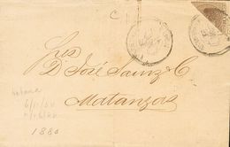 SOBRE 32f, 53f, 60f. (1875ca). Tres Cartas Circuladas Dentro De La Isla De CUBA Con Sellos BISECTADOS De 25 Cts Ultramar - Cuba (1874-1898)