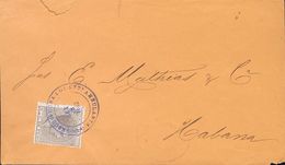 SOBRE 71. 1882. 5 Ctvos Gris Azulado. GUANTANAMO (CUBA) A LA HABANA. Matasello CORREOS DE CUBA A GUANTº / AMBULANTE, En  - Cuba (1874-1898)