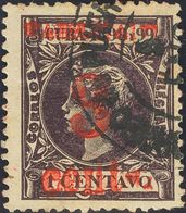 º14. 1898. 3 Ctvos Sobre 1 Ctvo Violeta (número Grueso Y Posición 1). MAGNIFICO. Cert. ECHENAGUSIA. - Kuba (1874-1898)