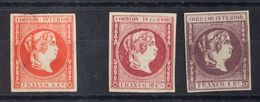 (*)11/13. 1863. 5 Cuartos Bermellón, 10 Cuartos Carmín Y 1 Real Violeta (pequeños Defectitos, Magnífica Presencia). MAGN - Philipines