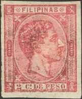 *34s. 1876. 2 Ctvos Carmín. SIN DENTAR. MAGNIFICO. Edifil 2018: 81 Euros - Philippinen