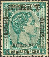 *53. 1879. 2 Ctvos Sobre 25 Mils Verde (Tipo I). Excelente Centraje. MAGNIFICO. Edifil 2018: +82 Euros - Philippines