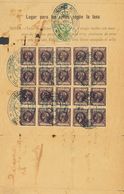 SOBRE 136(25), 149. 1898. 1 Ctvo Violeta, Veinte Sellos Y 1 Peso Verde. Telegrama De ILOILO A BACOLOD. Matasello COMUNIC - Philippines