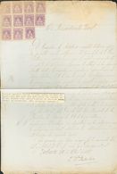 SOBRE 1(11). 1899. 2 Ctvos Violeta (telégrafos), Once Sellos, Sobre Documento De Autorización De Un Comercio En TABAKO,  - Philippines