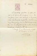 SOBRE. 1899. 1 Peso Violeta PAPEL SELLADO Sobre Documento Notarial De ALBAY, Del Gobierno Revolucionario. MAGNIFICO Y RA - Philippinen