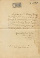 SOBRE. 1899. 5 Ctvos Negro PAPEL SELLADO, Sobre Documento De Obra De MANILA, Habilitación U.S. MILITARY GOVERNMENT / 190 - Philipines