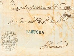 SOBRE. (1850ca). YABUCOA A HUMACAO. Marca YABUCOA, En Azul (P.E.1) Edición 2004. MAGNIFICA Y RARISIMA. Ex-Acevedo Y Roca - Puerto Rico