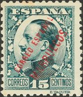 *65. 1930. 15 Cts Verde Azul. Valor Clave. MAGNIFICO Y RARO. Edifil 2018: 220 Euros - Marruecos Español