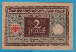 DEUTSCHES REICH 2 MARK 01.03.1920 SERIE 228.442584 P# 60 DARLEHENSKASSENSCHEIN - Amministrazione Del Debito