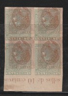 ESPAGNE - ALFONSO XII - ESSAI/PRUEBA - Bloc De 4 - 1peseta Vert ND - Unused Stamps