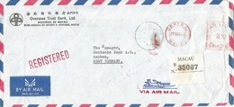 Macau 1977 Meter Franking Pitney Bowes “Automax” PB 3 Without Ornaments Registered Cover - Lettres & Documents