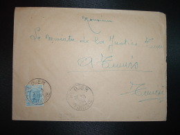 LETTRE TP 15F OBL.2-3 1954 DJEM TUNISIE à MINISTRE DE LA JUSTICE - Lettres & Documents