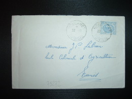 LETTRE TP 15F OBL.22-10 1954 MOULARES TUNISIE à JP LEBRUN ECOLE COLONIALE D'AGRICULTURE - Cartas & Documentos