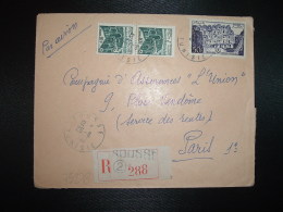 LR TP 50F + TP 10F Paire OBL.26-6 1957 SOUSSE TUNISIE - Cartas & Documentos