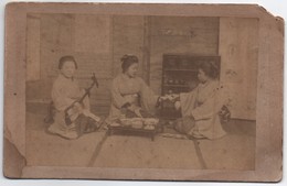 Grande Photo Ancienne Montée Sur Carton/JAPON/ La Cérémonie Du Thé/ /vers 1870-1880  PHOTN381 - Oud (voor 1900)
