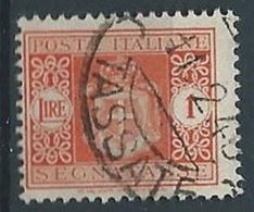 1945 LUOGOTENENZA USATO SEGNATASSE RUOTA 1 LIRA - RR13122-8 - Strafport