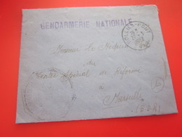 1952 Militaria Lettre CADM P Lisible Grife Gendarmerie Nationale Franchise Militaire F.M-CAD Solliés-Pont 83-Marcophilie - Marques D'entrées