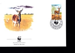 1 Timbre  Zambia  Zambie   K 10    Non Circulée   Sur Enveloppe   Année 1987  Antilope    WWF - Lettres & Documents