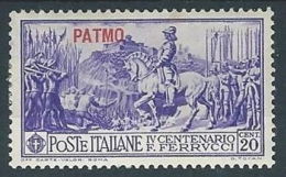 1930 EGEO PATMO FERRUCCI 20 CENT MH * - RR13578 - Egée (Patmo)