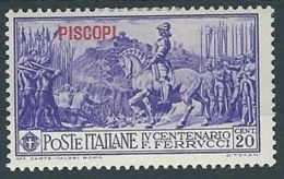 1930 EGEO PISCOPI FERRUCCI 20 CENT MH * - RR13577 - Ägäis (Piscopi)