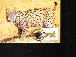 1 Timbre  Portugal   27.       1988    Sur Carte Postale     Non Circulée     Der Luchs  Les Lynx     WWF - Lettres & Documents