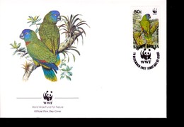 1 Timbre   Saint Lucia   50 C     Année 1987  Sur Enveloppe    Non Circulée     Péroquet   Die Blaustirnamazone   WWF - Lettres & Documents