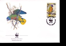 1 Timbre   Saint Lucia   15 C     Année 1987  Sur Enveloppe    Non Circulée     Péroquet   Die Blaustirnamazone   WWF - Lettres & Documents