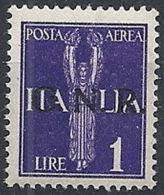 1944 RSI GNR VERONA POSTA AEREA 1 LIRA MNH ** - RR13157-3 - Posta Aerea