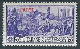 1930 EGEO PATMO FERRUCCI 20 CENT MH * - RR13578-3 - Egée (Patmo)