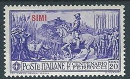 1930 EGEO SIMI FERRUCCI 20 CENT MH * - RR13572-2 - Egée (Simi)