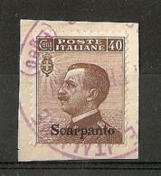 1912 EGEO SCARPANTO USATO 40 CENT - RR5775-2 - Egée (Scarpanto)