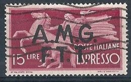 1947-48 TRIESTE A USATO ESPRESSO 15 LIRE - RR8322-5 - Express Mail