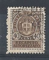 1945 LUOGOTENENZA USATO REC. AUTORIZZATO 40 C - 8373 - Geautoriseerde Privédienst