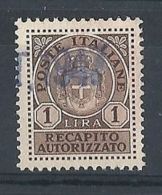 1946 LUOGOTENENZA USATO REC. AUTORIZZATO 1 £ - 8373-4 - Recapito Autorizzato