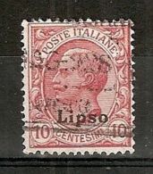 1912 EGEO LIPSO USATO 10 CENT - RR5794 - Ägäis (Lipso)