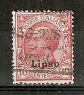 1912 EGEO LIPSO USATO 10 CENT - RR5794 - Aegean (Lipso)