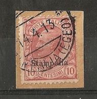 1912 EGEO STAMPALIA USATO 10 CENT - RR5789 - Ägäis (Stampalia)