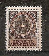 1945 LUOGOTENENZA REC. AUTORIZZATO 40 C MNH ** - 7310-4 - Authorized Private Service