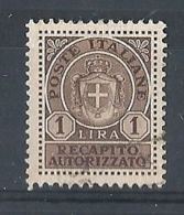 1946 LUOGOTENENZA USATO REC. AUTORIZZATO 1 £ - 8373-2 - Autorisierter Privatdienst