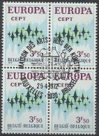 1972 BELGIO USATO EUROPA 3,50 F QUARTINA - 1972