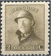 BELGIQUE BELGIEN BELGIUM 1919  Albert 1er , Série Dite "Roi Casqué" Format 18*21 2c YV 166 MI 146 SC 125 SG 238 - 1919-1920 Trench Helmet